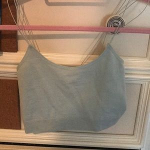 light blue double strap crop top from urban